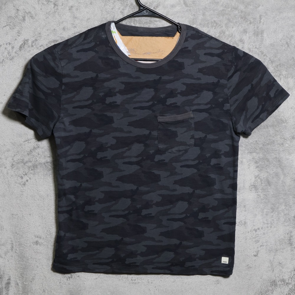 Vuori T-Shirt Mens Large Black Gray Camo Pocket Performance Slub Knit Tee